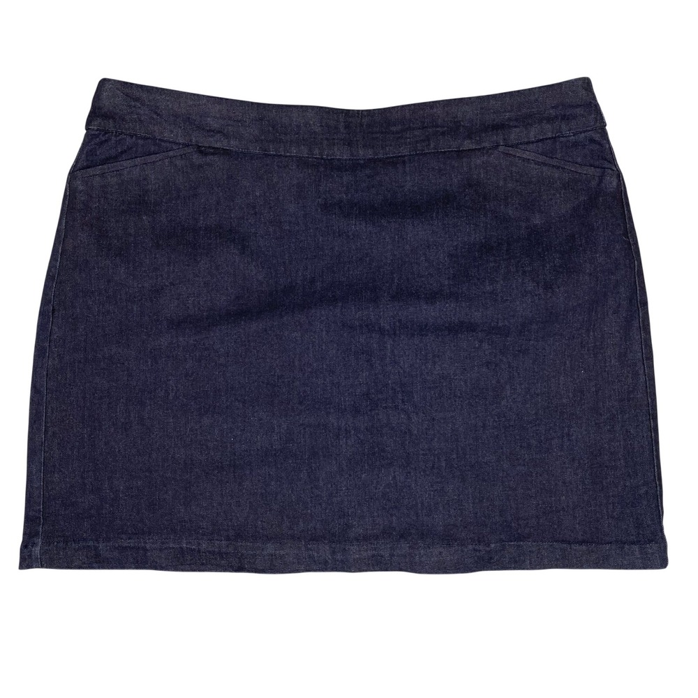 Croft & Barrow Effortless Stretch Denim Skort Womens 18 Dark Blue Wash